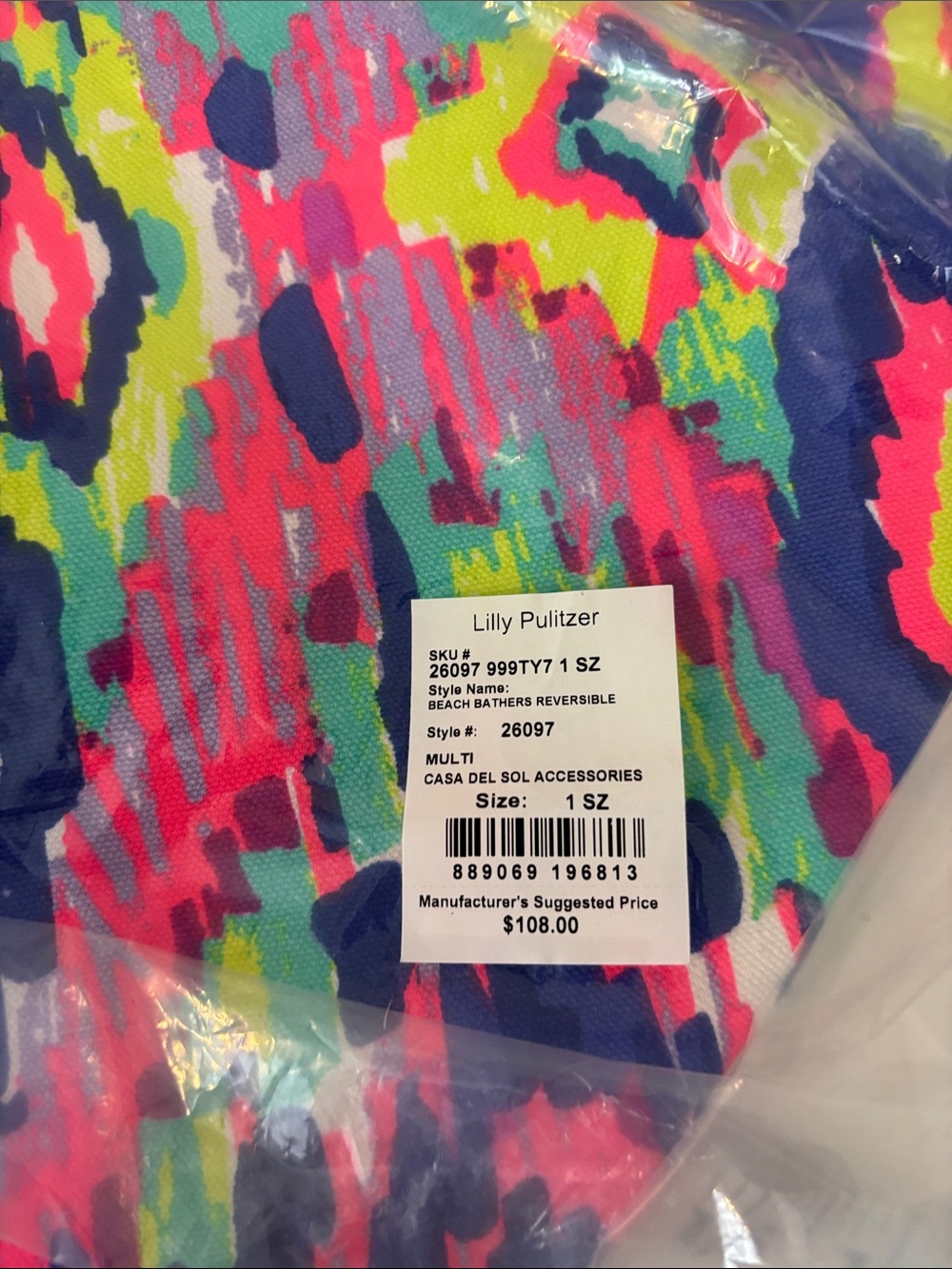 Lilly Pulitzer Beach Bathers Reversible Tote and Pouch NWT - Picture 3 of 16